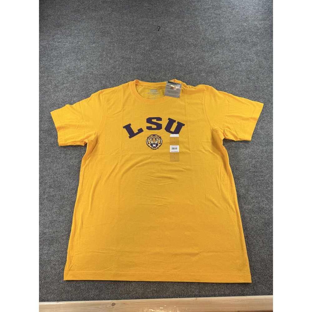 Stadium Athletics LSU Tigers T-Shirt Mens Large Yellow Mike The Tiger NCAA Tee